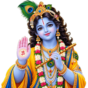 Lord Krishna’s Radiant Blessing Pose PNG