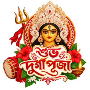 শুভ দুর্গাপূজা Shubho Durga Puja PNG