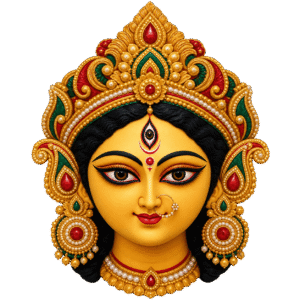 Durga Goddess Idol Portrait PNG