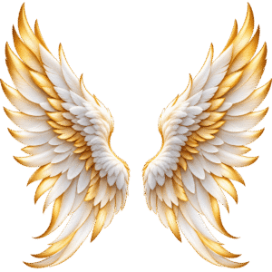 Radiant Golden Angel Wings PNG