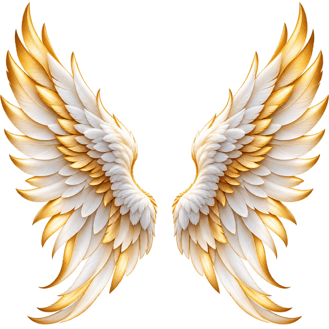 Radiant Golden Angel Wings PNG