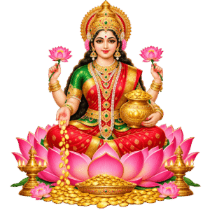 Lakshmi on a Pink Lotus PNG
